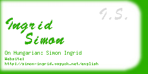 ingrid simon business card